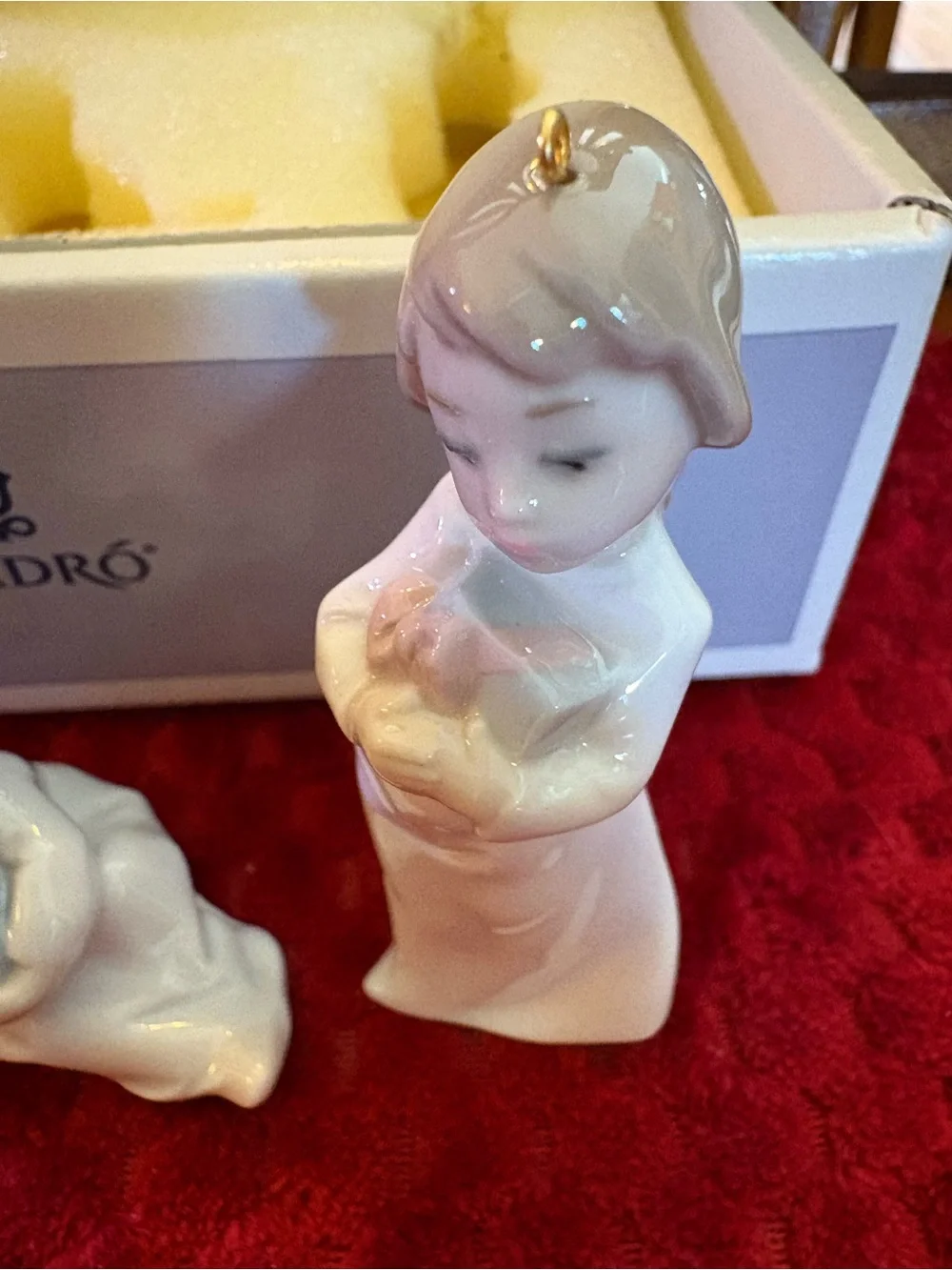 Lladró Christmas Morning Mini Bell Ornament Set #5490 Porcelain 3pc Set w/ Box